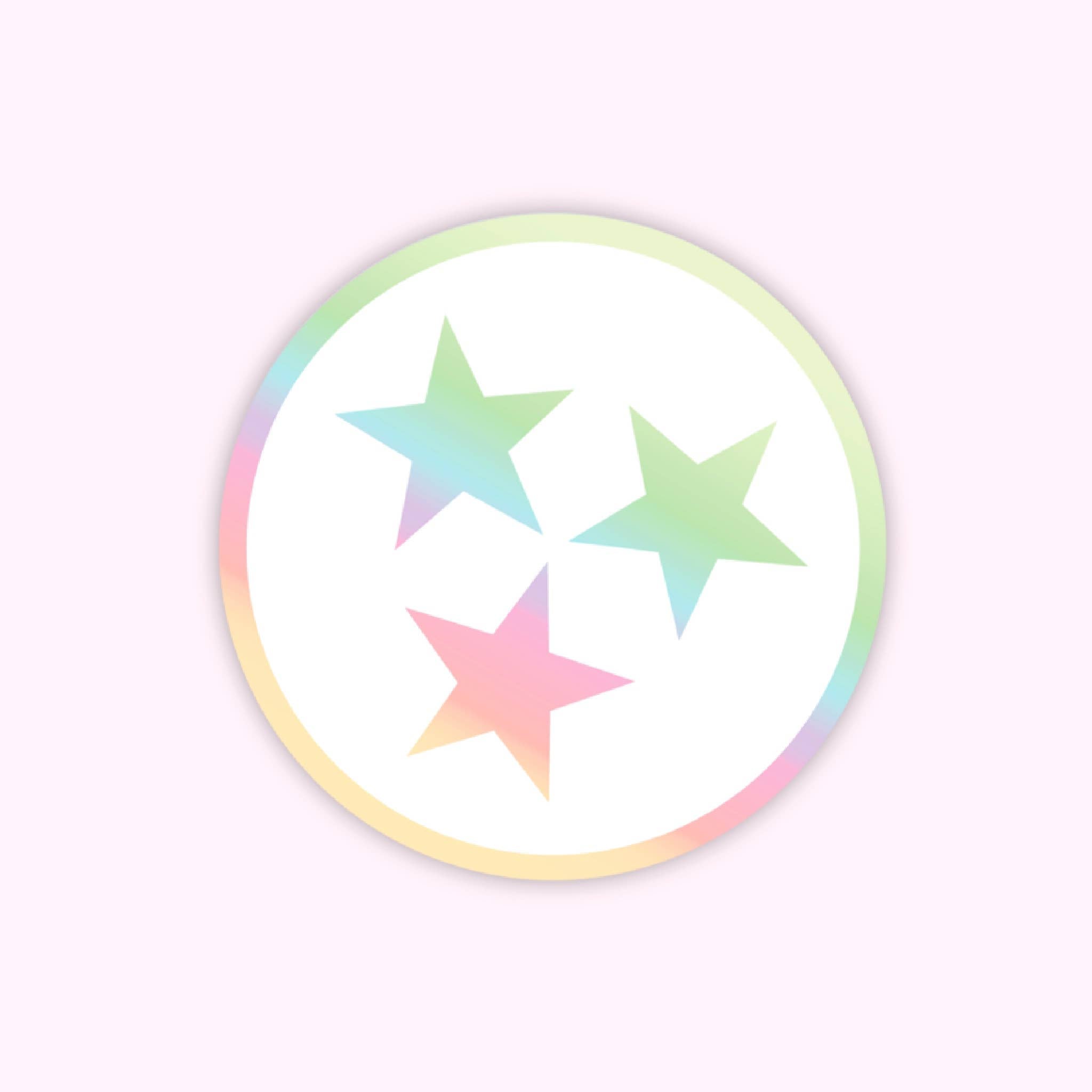 Holographic Tri-Star Tennessee Sticker