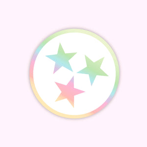 Holographic Tri-Star Tennessee Sticker