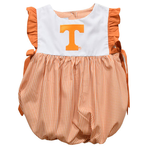 Tennessee Vols Embroidered Orange Gingham Onesie