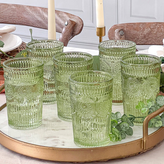 Vintage Textured  Drinking Glasses