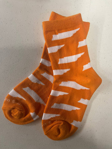 Orange/White Tennessee State Kids Socks
