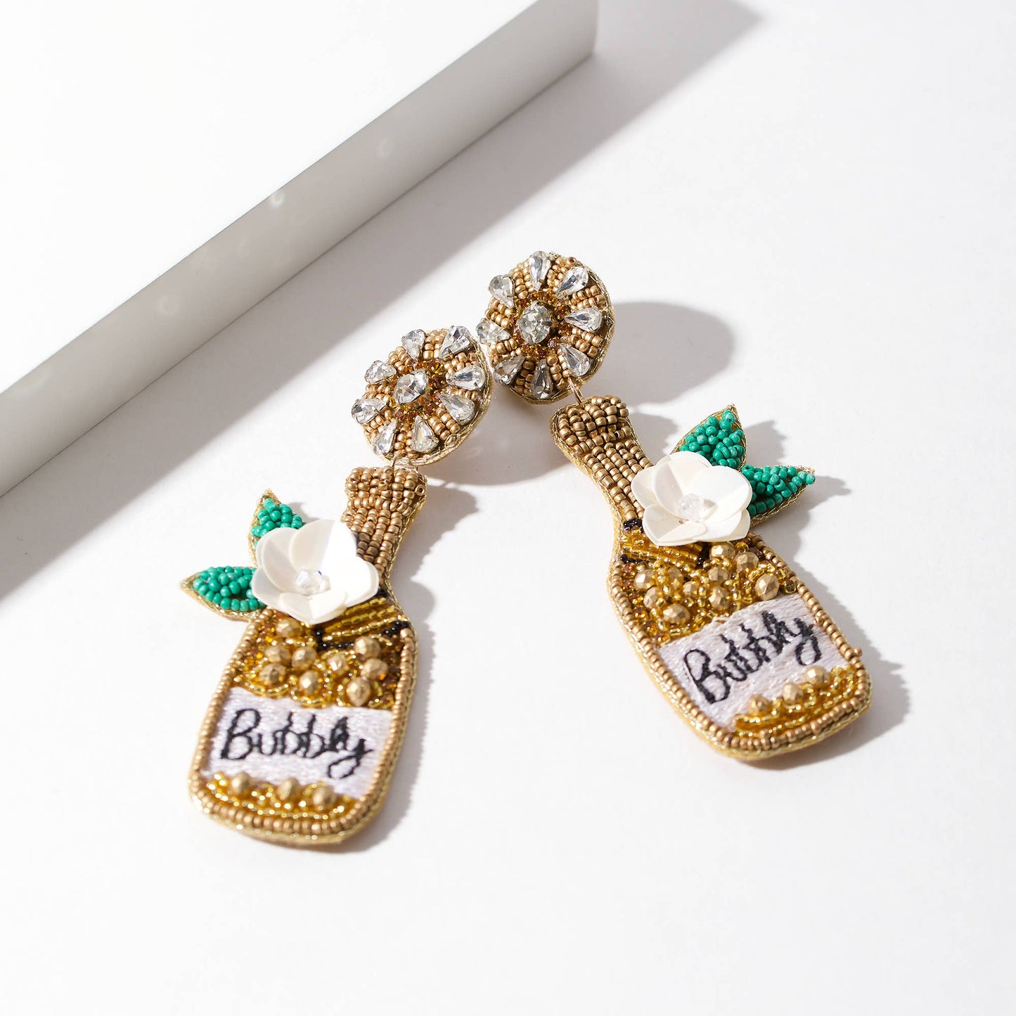 BUBBLY Champagne Seed Beaded Earrings