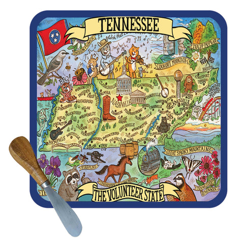 Tennessee Souvenir Cheese Plate with Spreader