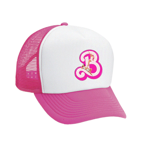 Retro Barbie B logo hat Trucker cap coastal