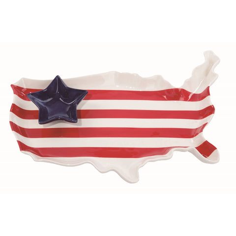 4th of July Patriotic Chip and Dip Set of 2