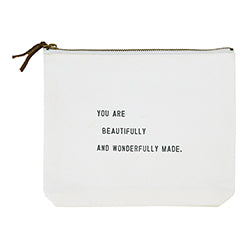 You Are Beautifully and Wonderfully Made Canvas Zip Pouch