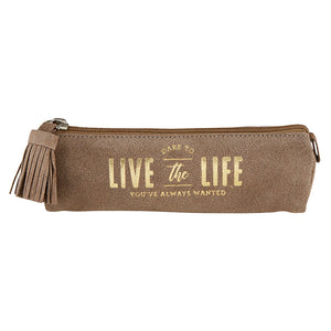 Suede Leather Pouch- Life