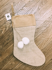 Natural Burlap Stocking with Washable Paper