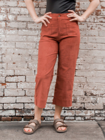 Honeyflower Rust Corduroy Pants