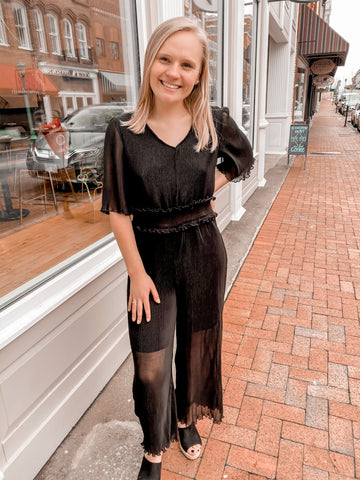 Acacia Black Mesh Jumpsuit