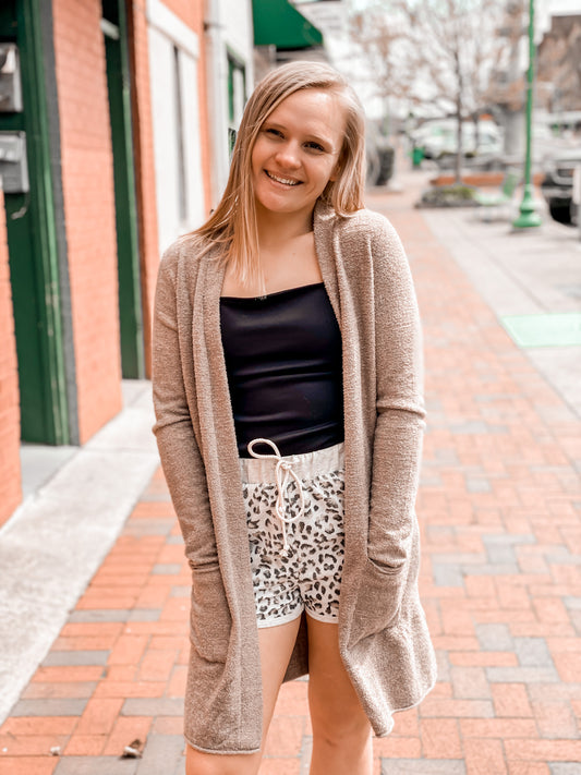 Barefoot Dreams Santa Monica Taupe Cardigan