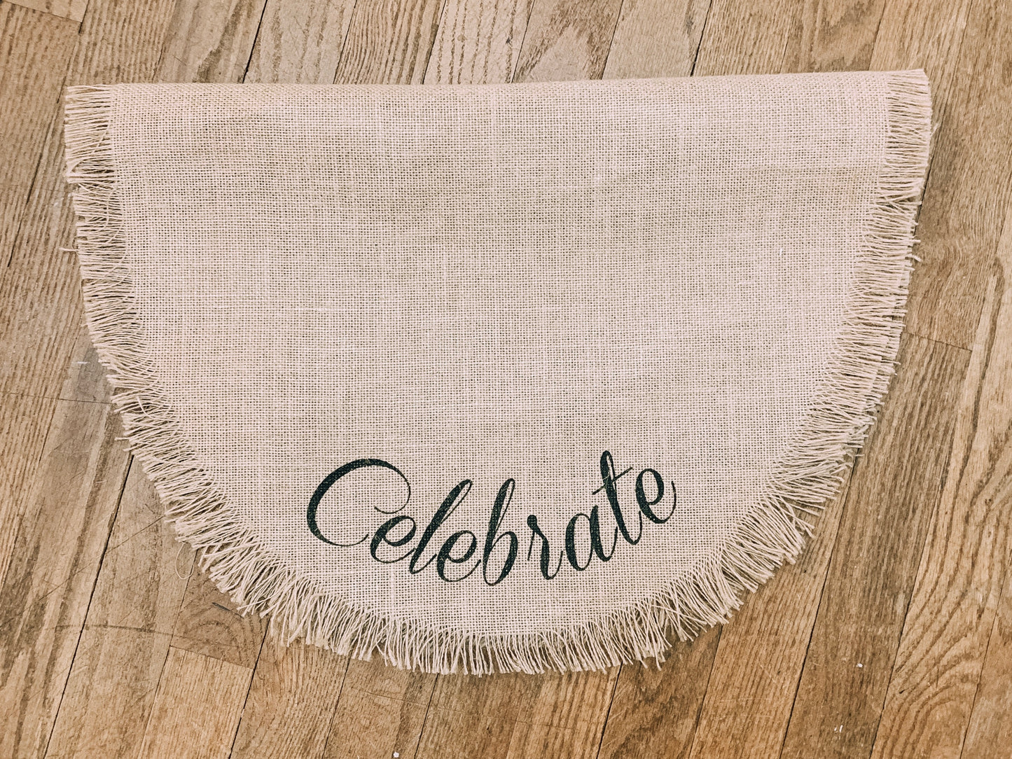 Celebrate Burlap Oval Table Runner
