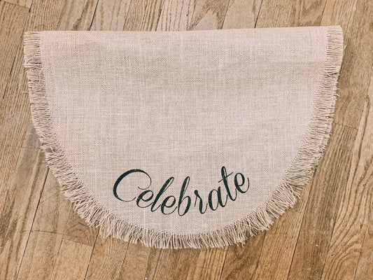 Celebrate Burlap Oval Table Runner