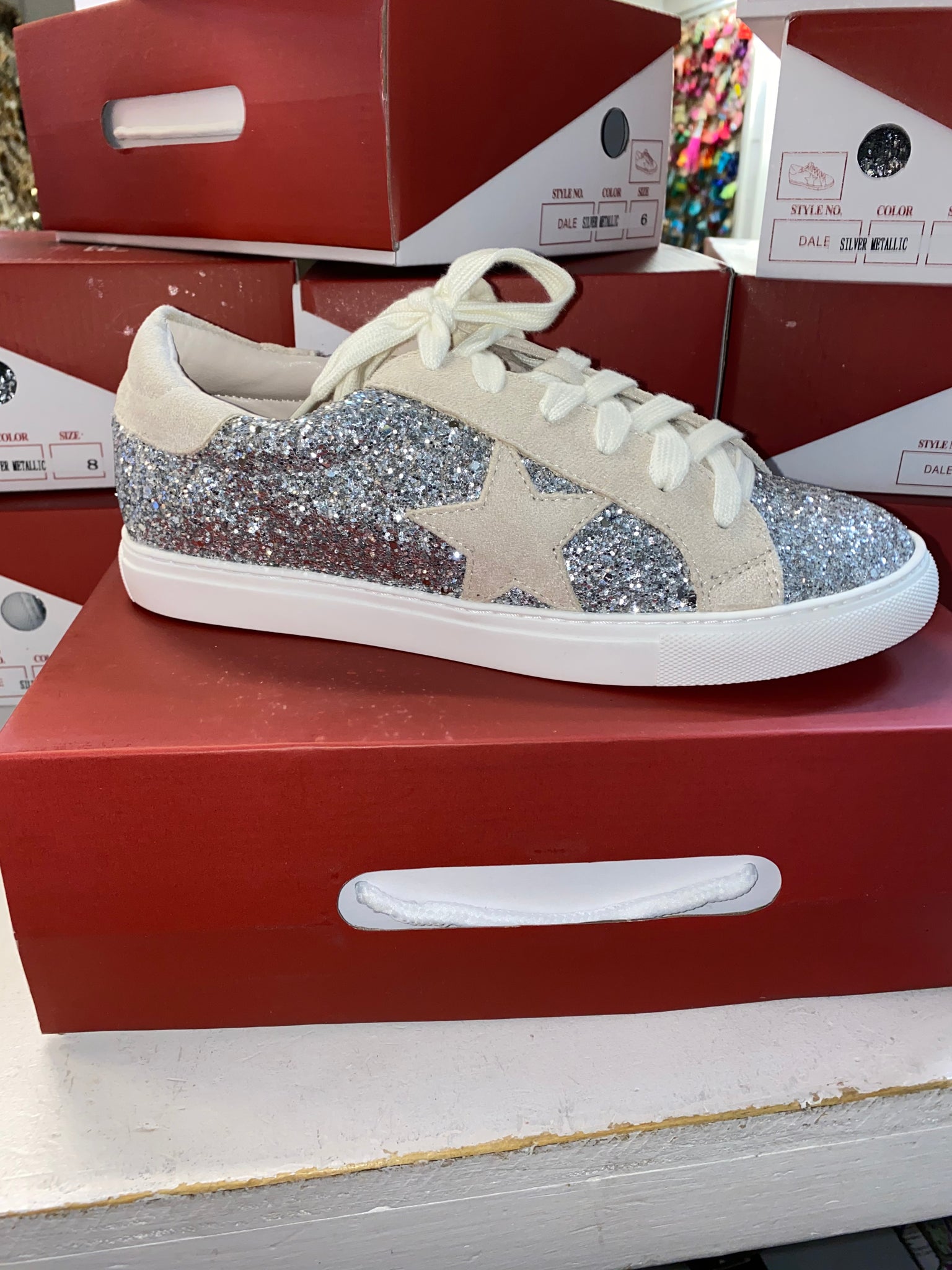 Silver Metallic Sneakers