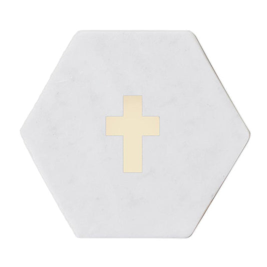 Marble Cross Coasters- set of 4