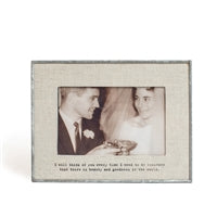 I WILL THINK OF YOU HORIZONTAL GLASS LINEN PHOTO FRAME