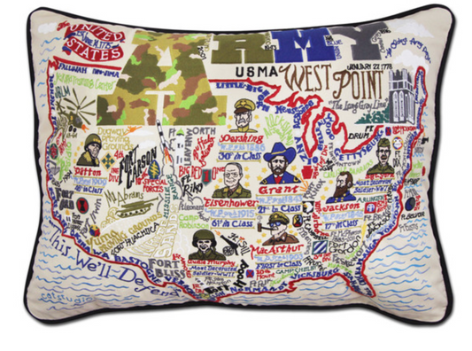 Hand Embroidered Army Pillow