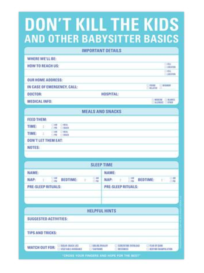 Don't Kill the Kids Note Pad