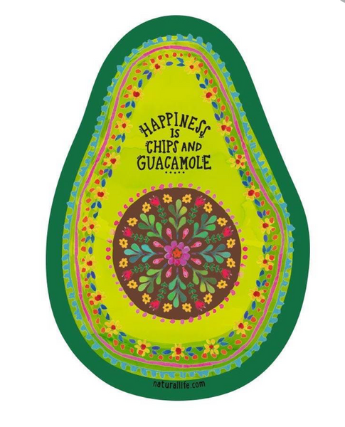 Natural Life Happiness is Chips and Guacamole Sticker