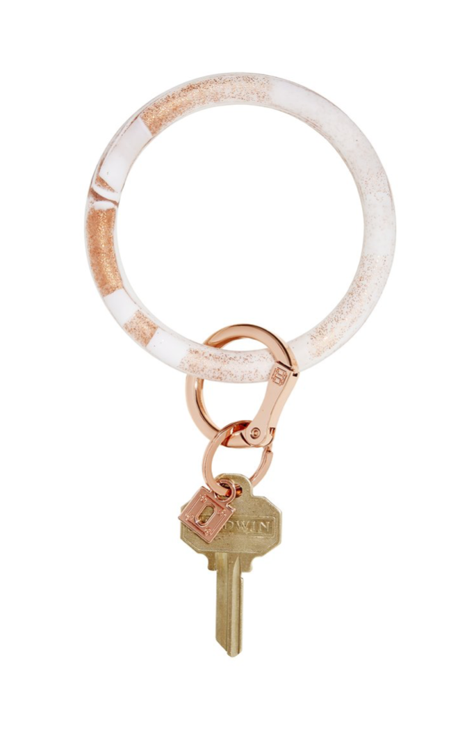 Big O Silicone Key Ring - Rose Gold Marble