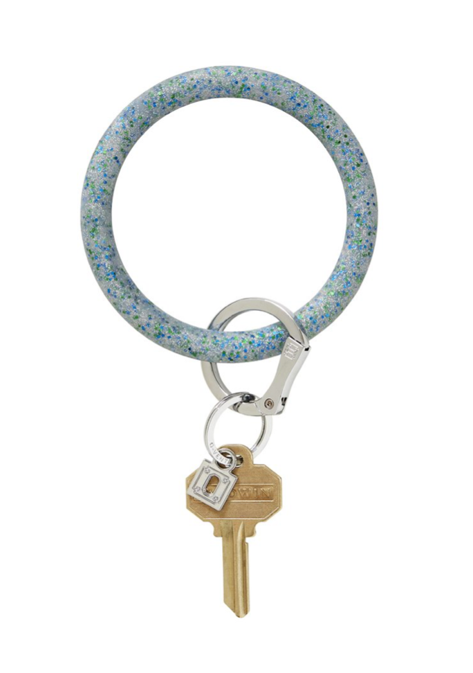 Big O Silicone Key Ring - Blue Frost Confetti