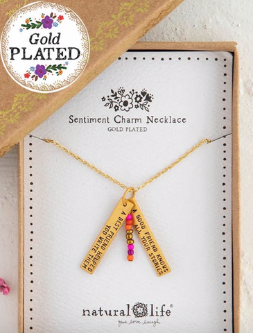 Sentiment Charm Necklace- A Good Friend