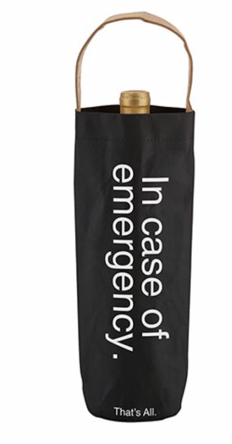 In Case of Emergency Wine Bag
