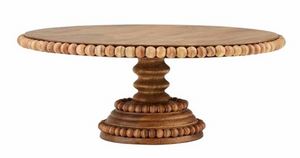 Beaded Wood Pedestal Tray