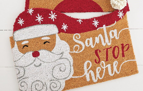 Santa Stop Here Doormat