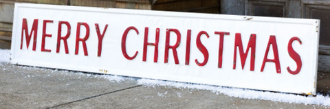 Metal Merry Christmas Sign