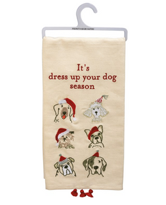 Dress Up Your Dog Season Dish Towel