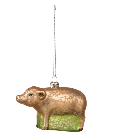 Glass Christmas Ornament Pig