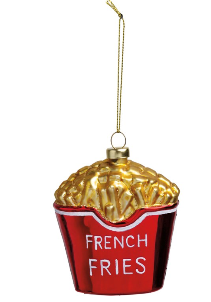 Glass French Fry Ornament