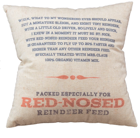 Red Nosed Reindeer Pillow