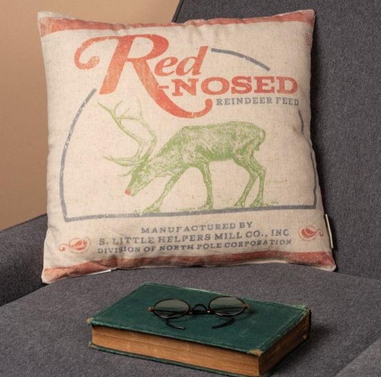 Red Nosed Reindeer Pillow