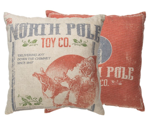 North Pole Feed Bag Inspired Pillow