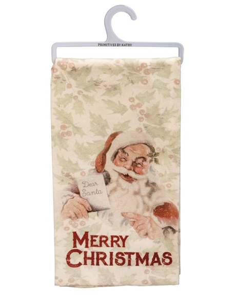 Santa Merry Christmas Dish Towel