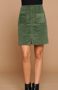 Banksia Green Corduroy Skirt