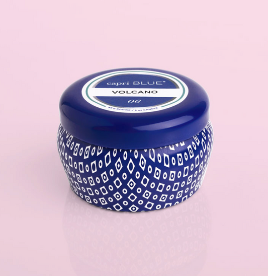 Volcano Signature Blue Mini Tin Candle