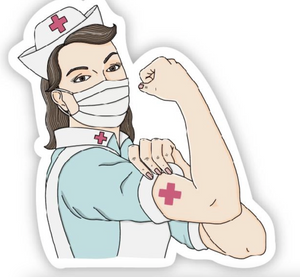 Rosie the Riveter Nurse Sticker