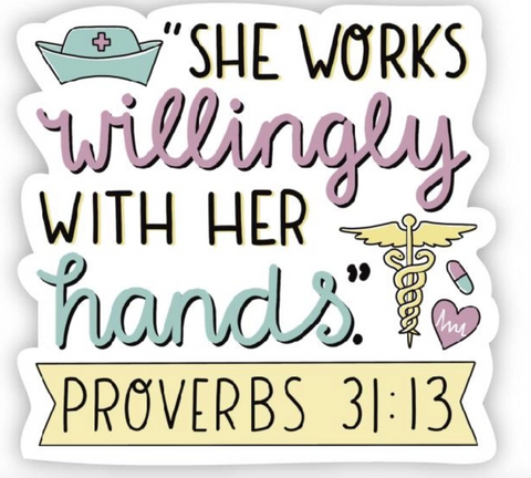 Proverbs 31:13 Sticker