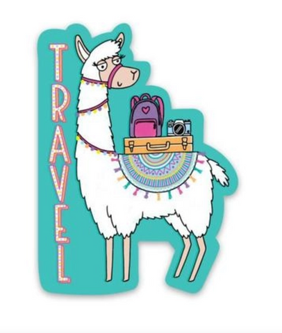 Travel Llama Sticker