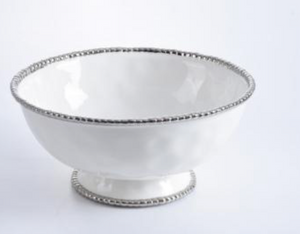 White Oversized Footed Bowl