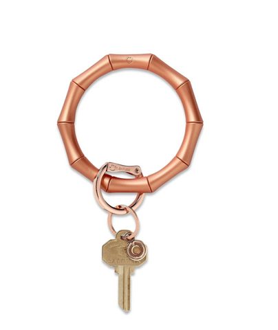 Big O Silicone Key Ring- Rose Gold Bamboo