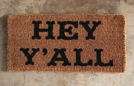 "Hey Y'all" Natural Coir Doormat