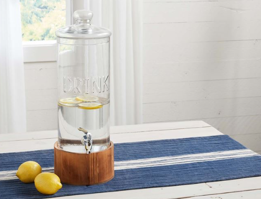 Glass and Wood Drink Dispenser