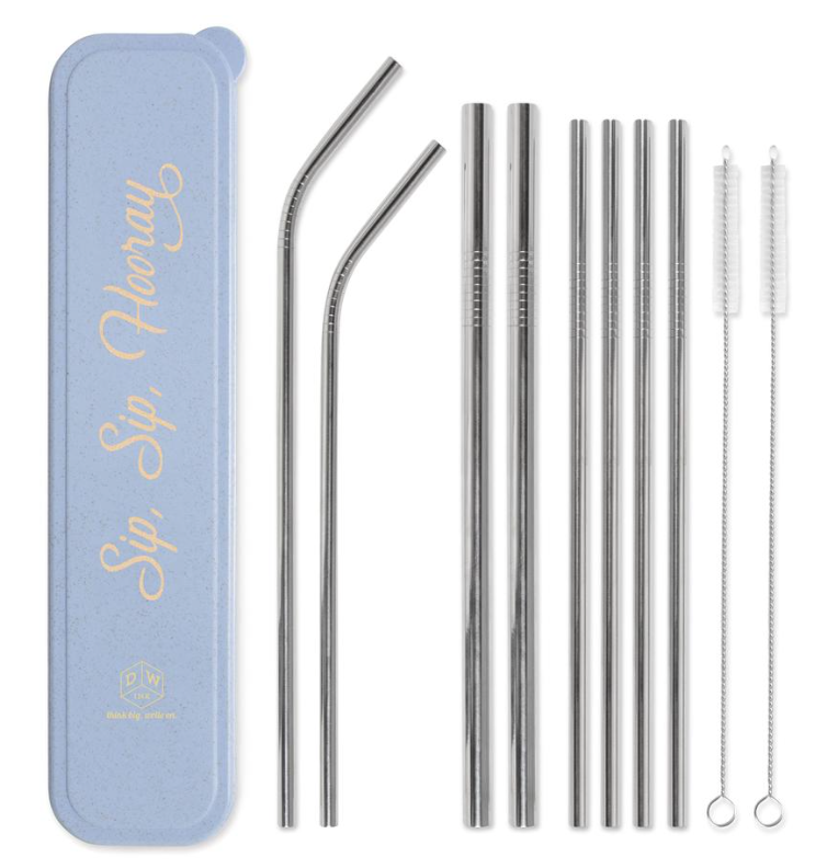 Sip, Sip, Hooray Stainless Steel Straw Set