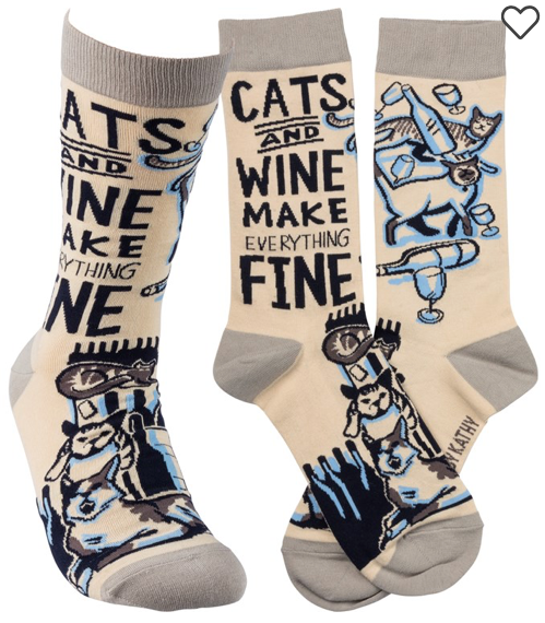 Cats and Wine Socks