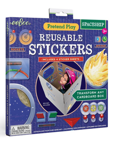 Pretend Play- Spaceship Reusable Stickers