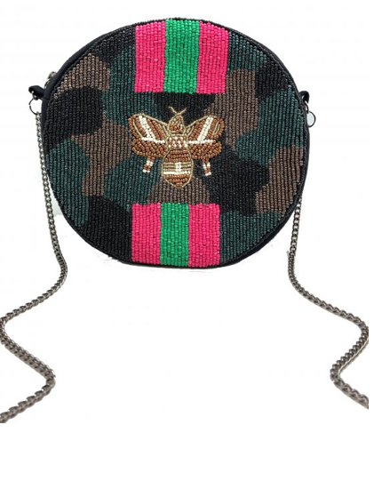 Beaded Camo Bee Bag